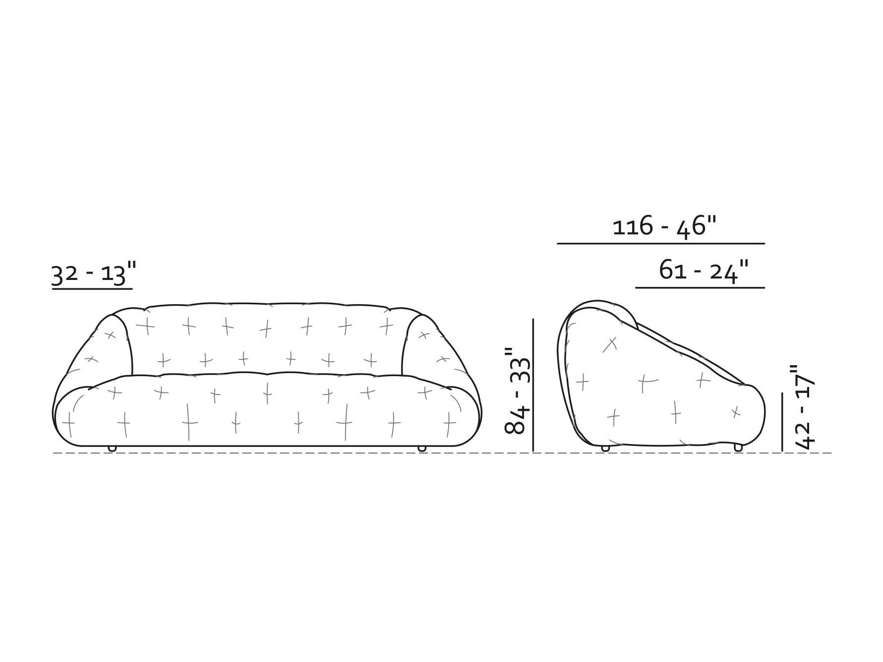 3-местный капитонный диван Max Divani GEO ARCH-00066671 - Вид №8