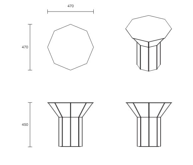 Высокий восьмиугольный журнальный столик из полированной латуни Articolo Studios Flare ARCH-00111134 - Вид №6