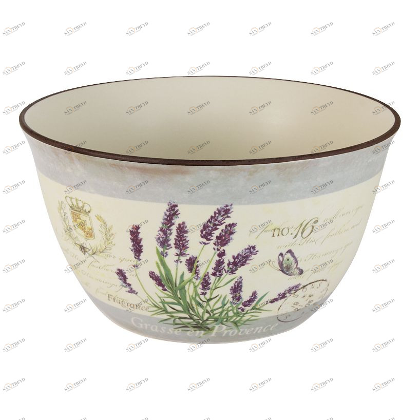 Салатник керамический белый с сиреневым большой "Лаванда" ANNA LAFARG LF CERAMICS ЛАВАНДА 00-3946952 Белый;фиолетовый 