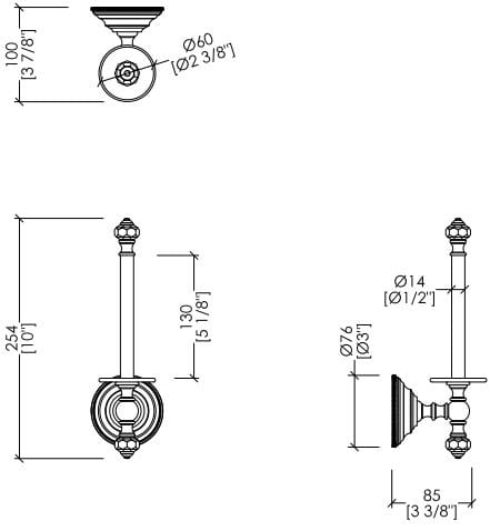 Латунный запасной держатель рулона Devon&Devon Gemstone ARCH-00089138 - Вид №2