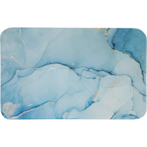 Коврик для ванной комнаты Swensa Marble 80x50 см цвет голубой с золотом
