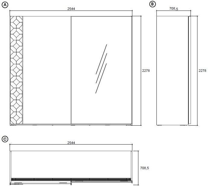 Enza Home Шкаф МДФ с раздвижными дверьми Alessa sun-id-1402554 - Вид №3