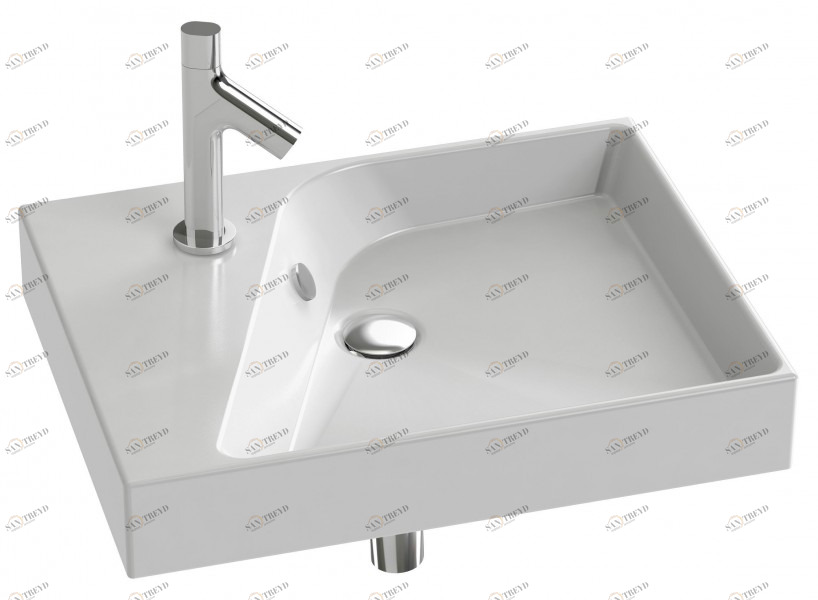 EXQ112-00 Подвесная раковина настенная прямоугольная JACOB DELAFON RYTHMIK белая