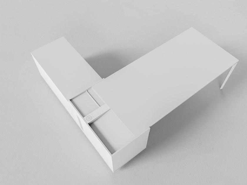 Grado Design Рабочий угловой стол из алюминия и дерева с ящиками  Dad-ex-01  - Вид №6