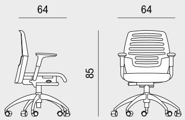 Viganò Офисный стул с тканевыми и пластиковыми колесами Madam office sun-id-1452415 - Вид №4