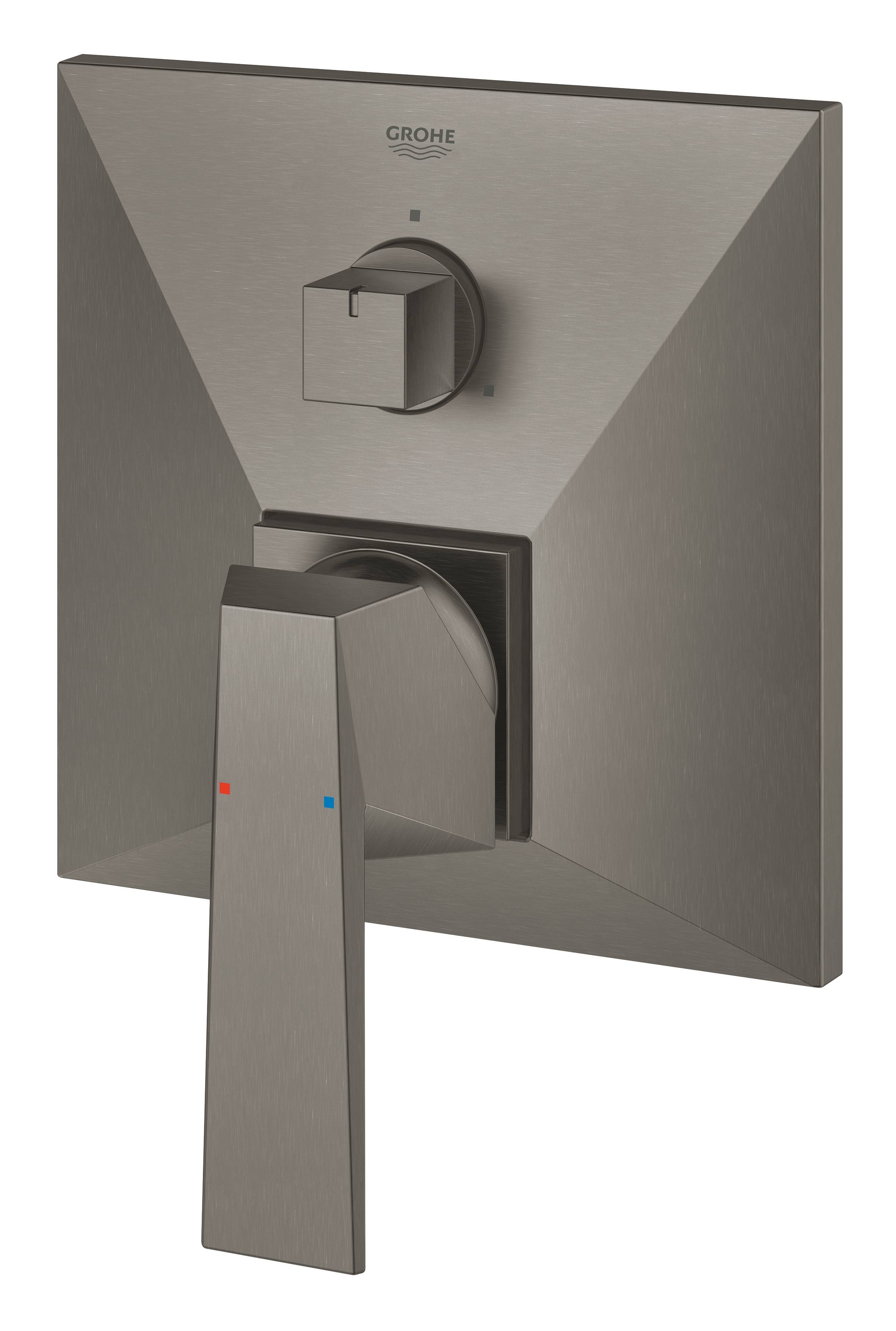 Внешняя часть смесителя для ванны GROHE Allure Brilliant с переключателем на 3 положения, темный графит матовый (24099AL0) - Вид №1