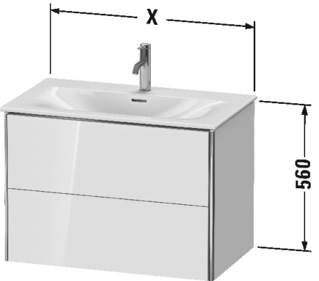 XS432401818 XSquare Тумбочка подвесная Белый матовый, декор Duravit - Вид №2