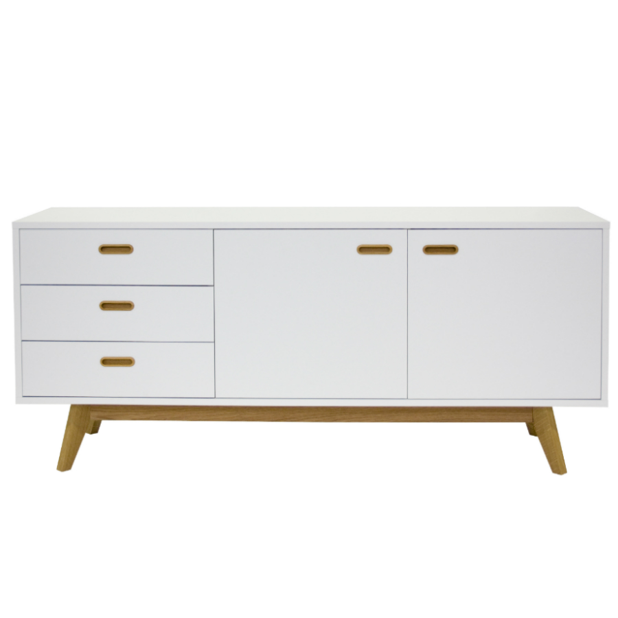 Сервант Tenzo Bess, 72х170х43 см, дуб, белый 2175001 - Вид №3