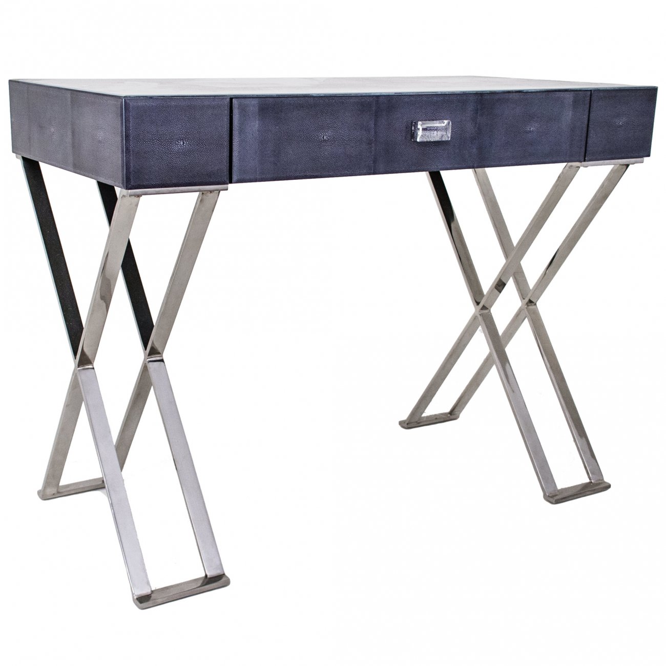 Туалетный столик с ящиком серый, серебро со стеклянной столешницей Sienna RVASTLEY PUSHA 060931 Серый;хром  - Вид №1