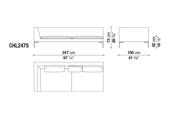 Секционный диван из ткани B&B Italia Charles Large ARCH-00101923 - Вид №12