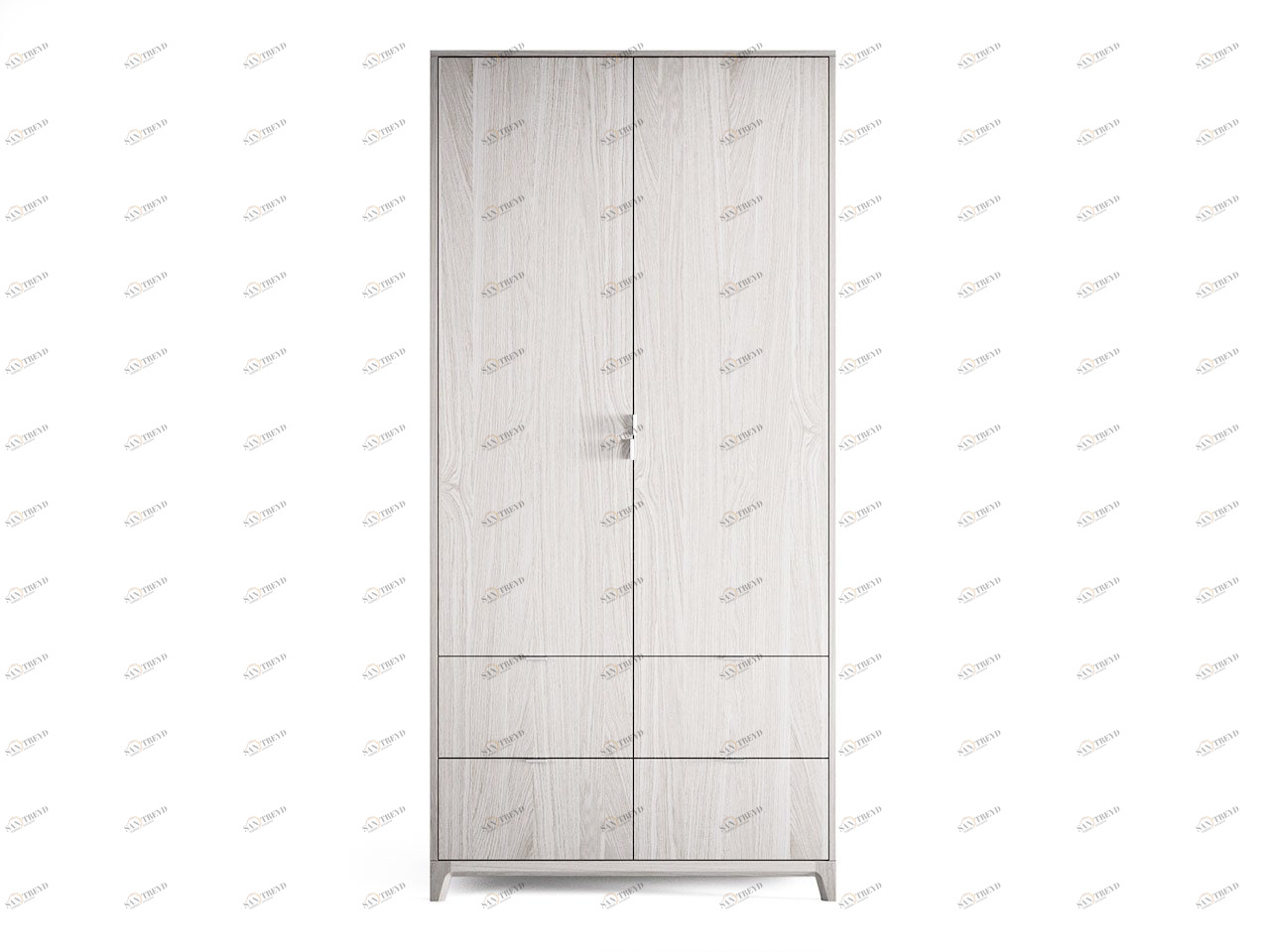 Шкаф распашной двухдверный с ящиками беленый дуб Case №4 THE IDEA  210398 Белый 