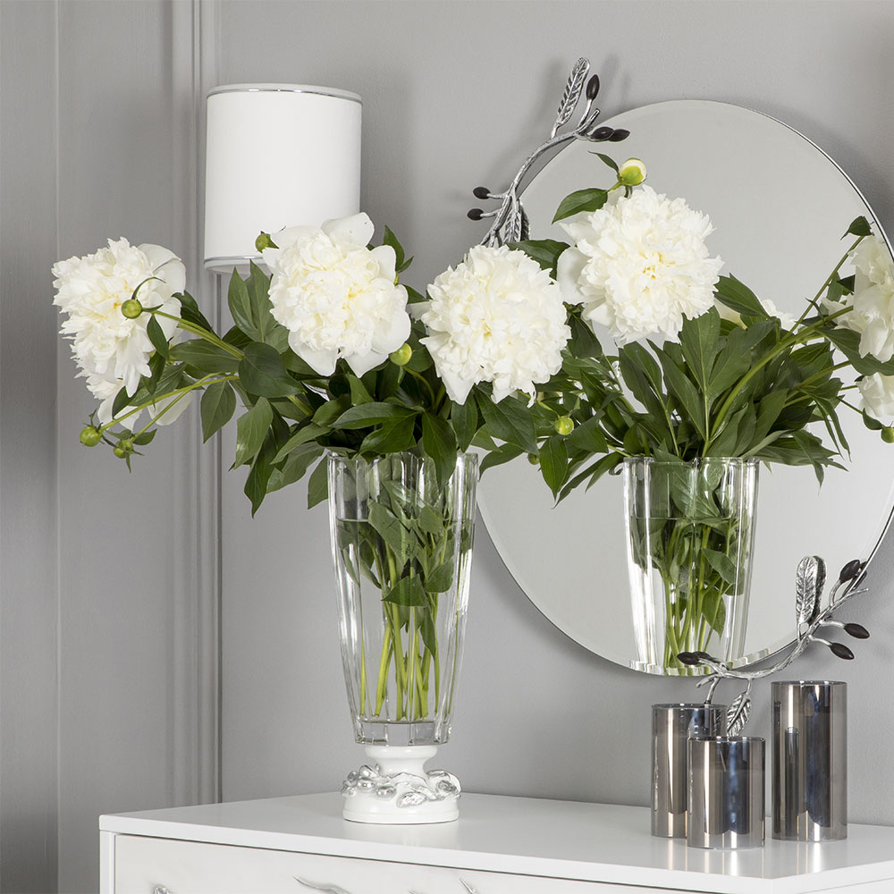 52106+52107 Фруктовница и ваза Oliva Branch Silver BOGACHO 