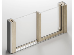 Раздвижные окна из дерева и алюминия