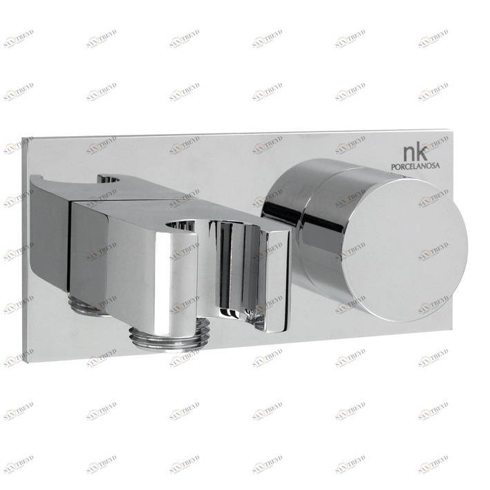 Настенный держатель для ручного душа с выпускным коленом и переключателем на 3 направления 1/2 дюйма. Расход 15 л / мин. при 3 бар для душа, 25 л / мин. при 3 бар для ванны и 17 л / мин. на 3 бар для лейки душа.  Giro NOKEN 100063477  CHROME