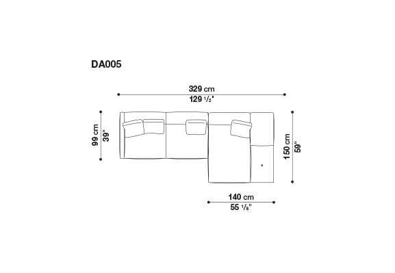 3-местный тканевый диван с полуостровом B&B Italia док ARCH-00061121 - Вид №42