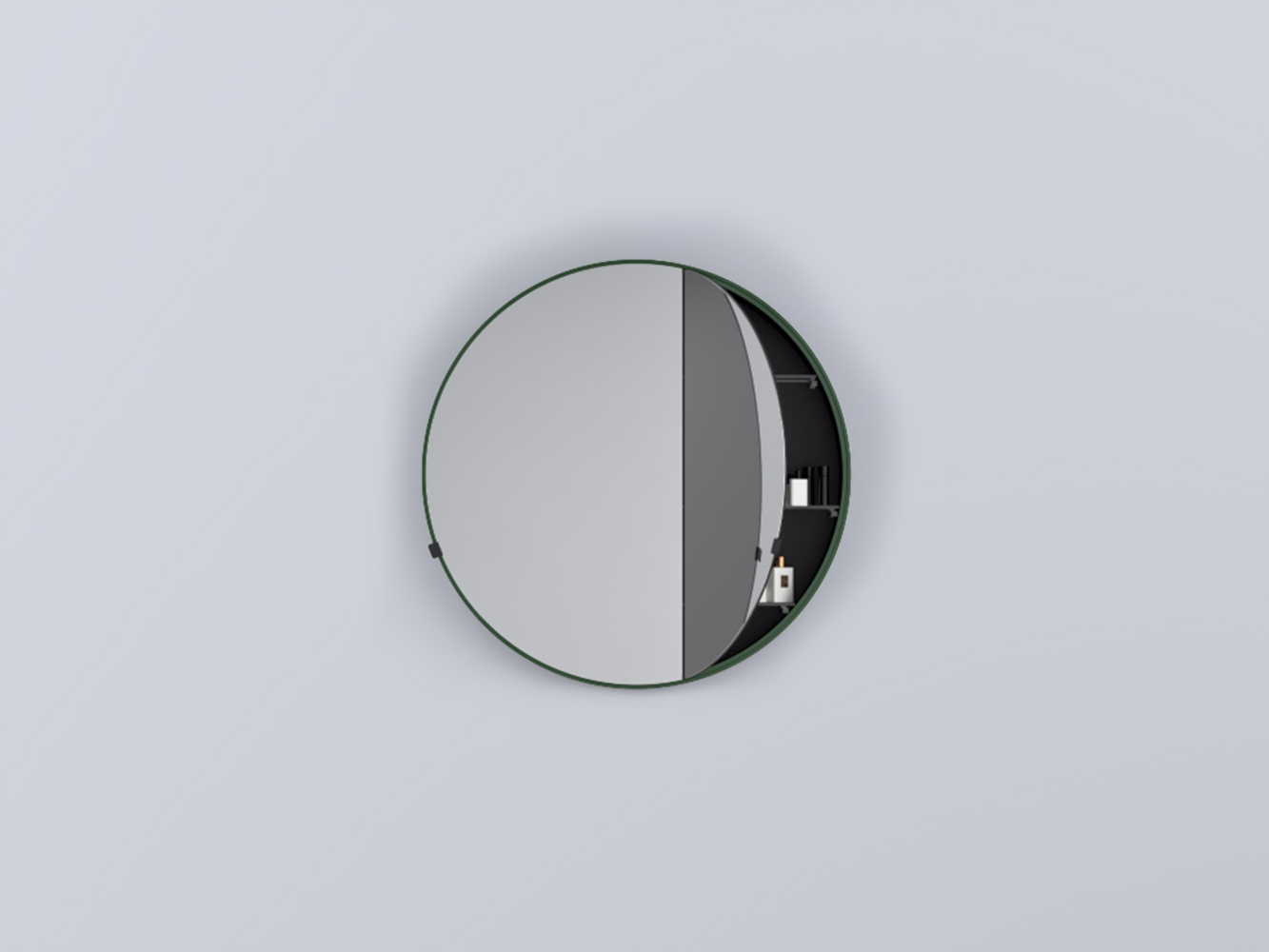 CASPCT-AL Round Box: Зеркальный шкафчик круглый с крашенной рамой 90 cielo I Catini Ceramica Cielo