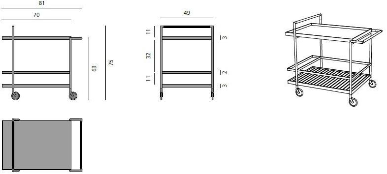 more Барная тележка из металла и массива ореха Harri sun-id-1398975 - Вид №7