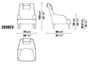 Maxalto Кресло Bergere обитое кожей с подголовником Febo sun-id-1460699 - Вид №3