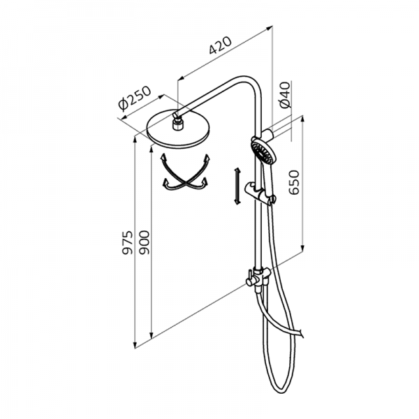 109900 BASIC Термостатический с фиксированной внешней колонкой Хром GRB MIXERS TENDER - Вид №1