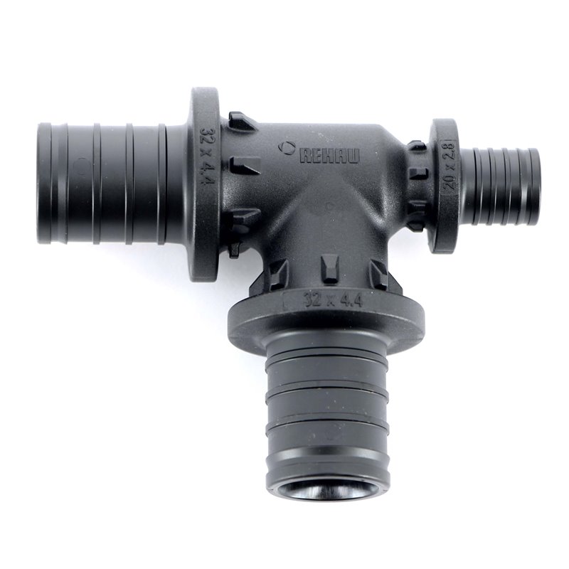 Тройник редукционный надвижной пластиковый REHAU 32x32x20 160074