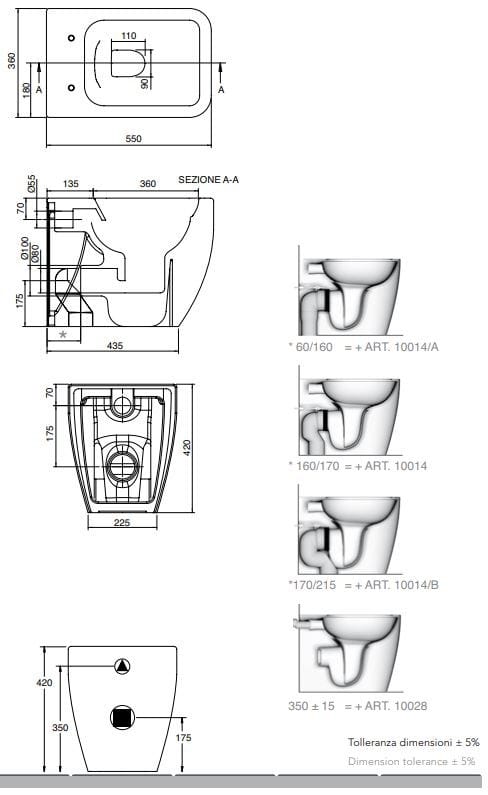 Напольный керамический туалет Scarabeo Ceramiche Теорема 2.0 ARCH-00011170 - Вид №2