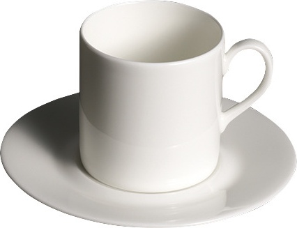 10524749 Dibbern Чашка для эспрессо цилиндрическая с блюдцем Dibbern "Белый декор" 100мл Фарфор костяной 