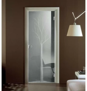 GAROFOLI Распашная дверь из декорированного стекла Moderno