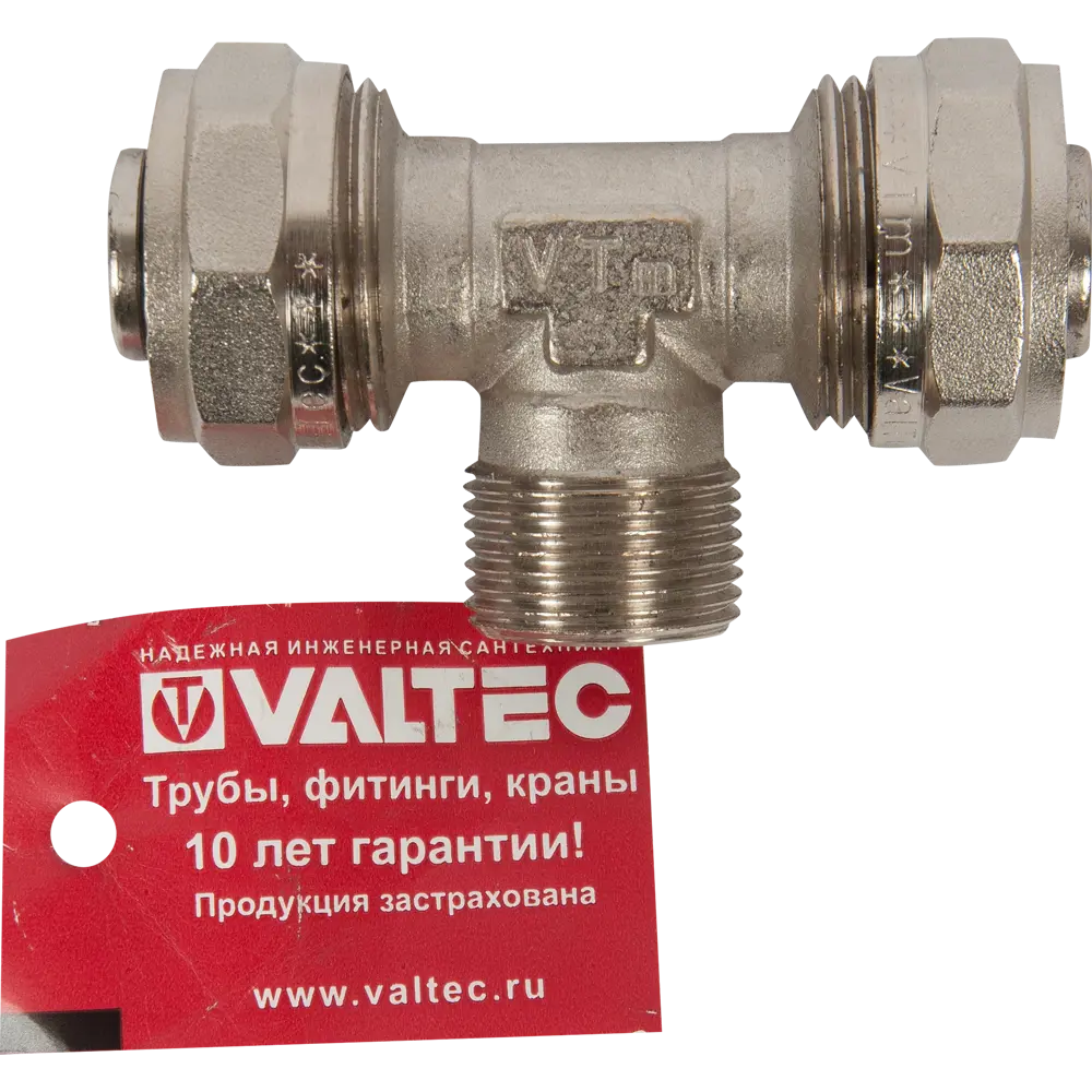 Тройник комбинированный Valtec 26x3/4"x26 мм НР никелированная латунь VTM.333 10520245 STLM-2120520  - Вид №2