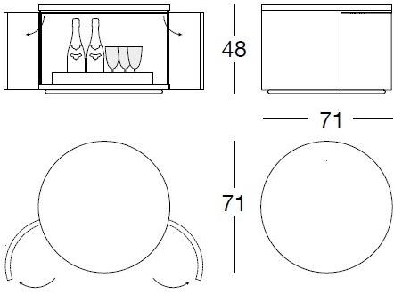 Longhi Журнальный столик / барная стойка Loveluxe 2020 – sartoria collection sun-id-1426150 - Вид №4