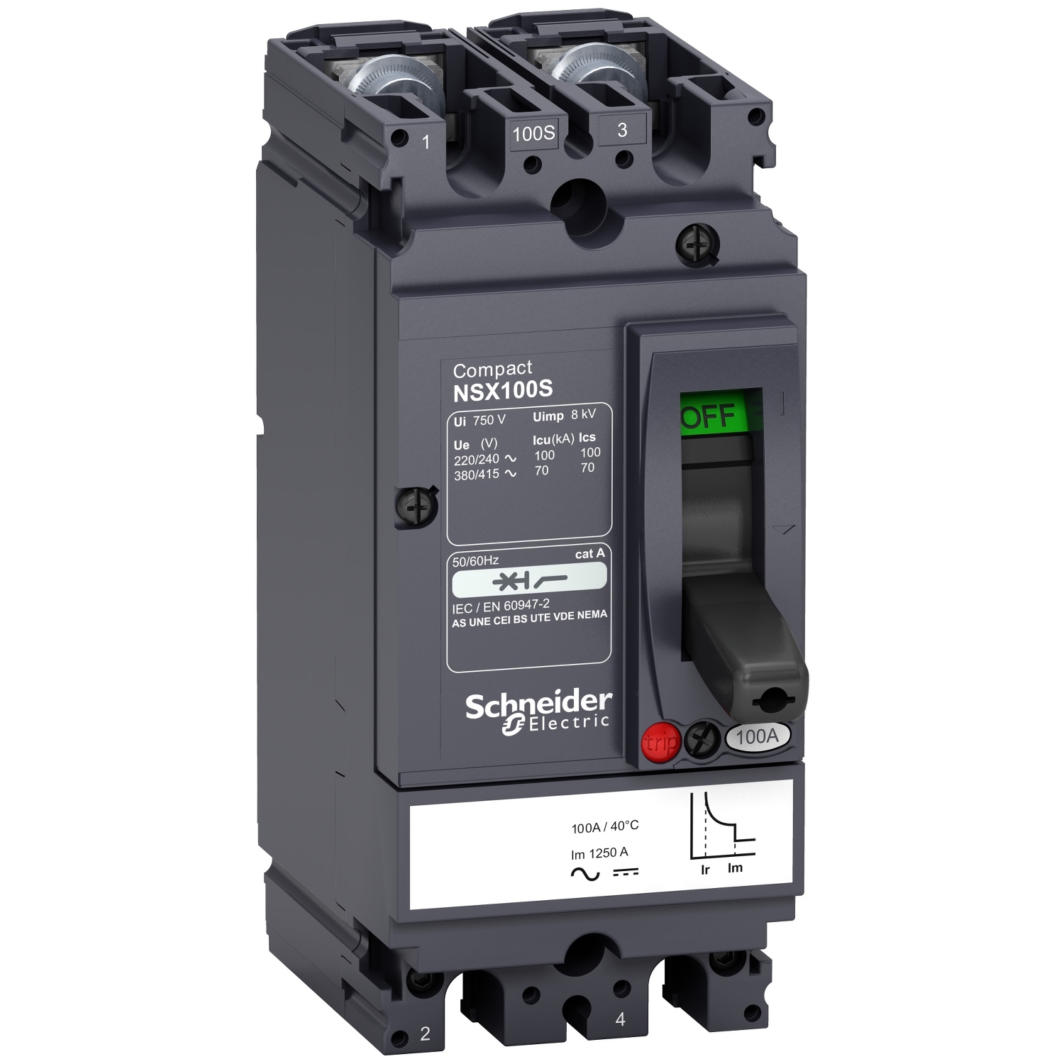 LV438613 Силовой автомат NSX, 70кА, 2P, 20А Schneider Electric Compact 