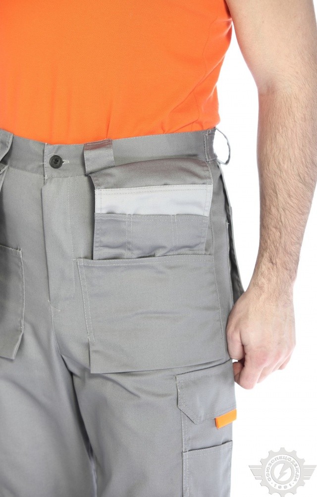 69421 Брюки "Профессионал" темно-серые со светло-серым  Летняя спецодежда  размер 52-54/182-188  - Вид №7
