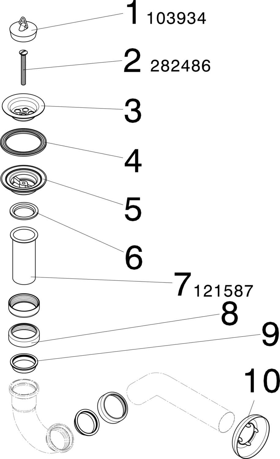 Канализационная арматура  Сифоны для умывальников и биде  Трапы для биде VIEGA 440 152 Модель 5535.4 Santreyd  - Вид №2