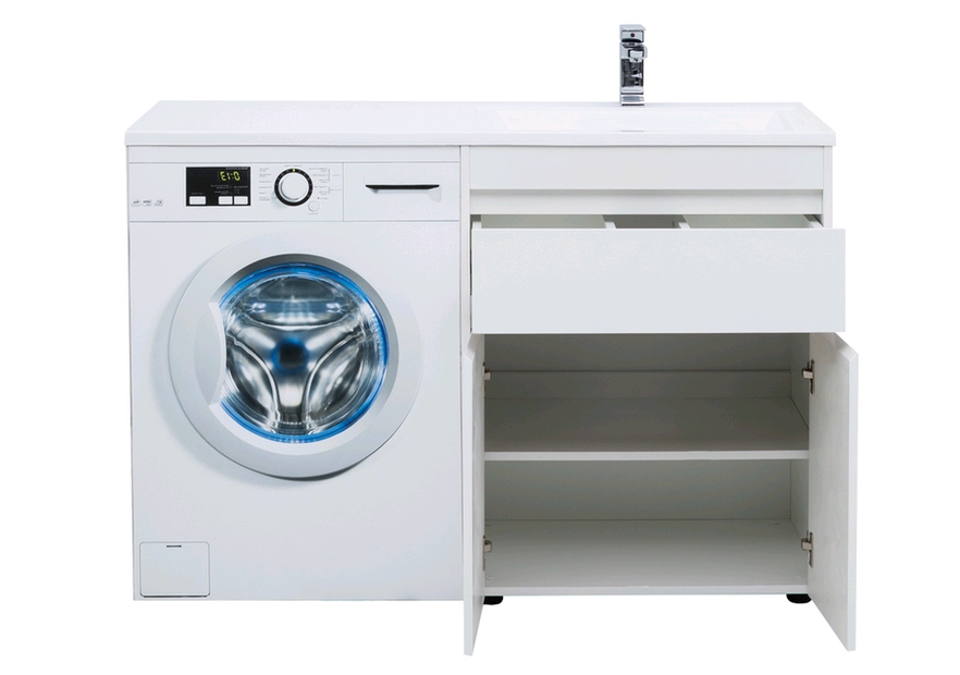 Тумба с раковиной Aquanet Токио 130 R белый (напольная, 1 ящик, 2 дверцы) 0023774600235502 - Вид №8