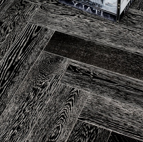 Паркет Ёлка Marco Ferutti Hermitage Неро Дуб Любая на выбор с брашью (Текстурированная) 610х122 мм 2600700114 - Вид №1