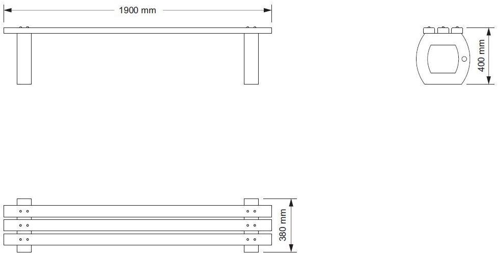 ENCHO ENCHEV - ETE Скамейка из бетона и дерева без спинки  143  - Вид №4
