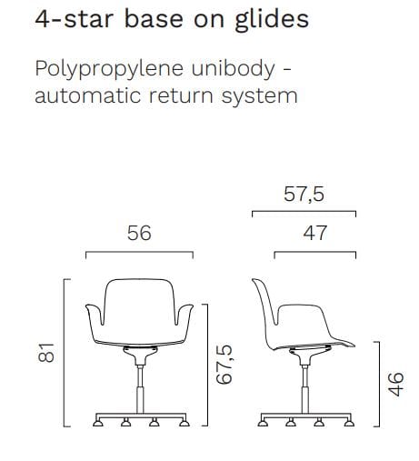 Пластиковый поворотный стул FREZZA Fior di Lotus Plastic ARCH-00087257 - Вид №4