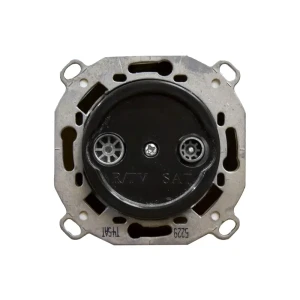 Розетка R/TV-SAT двойная встраиваемая Electraline Ретро без заземления цвет черный