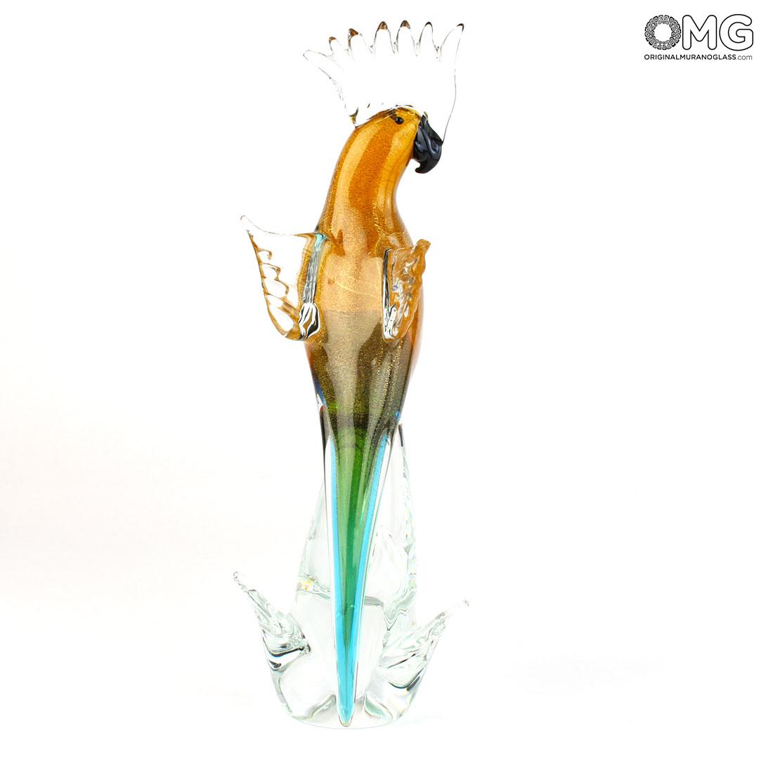 3852 ORIGINALMURANOGLASS Скульптура Эквадорский попугай - муранское стекло OMG 16 см  - Вид №1