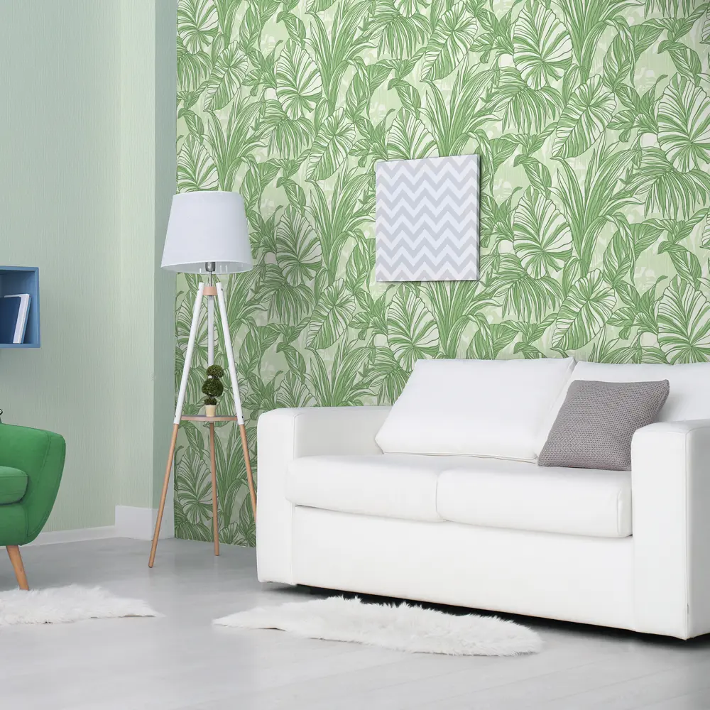 Обои флизелиновые Аспект Тропики зелёные 1.06 м 30197-17 АСПЕКТ РУ STLM-2186791 - Вид №3