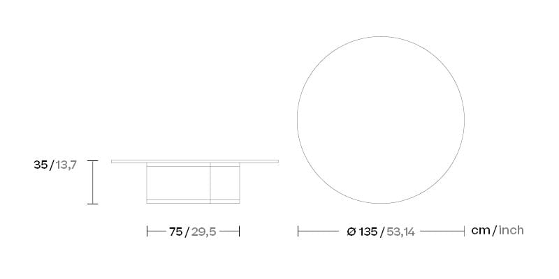 Круглый низкий журнальный столик Kettal плетеная ARCH-00046982 - Вид №5