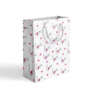 Пакет подарочный Симфония Love 15x22 см цвет разноцветный