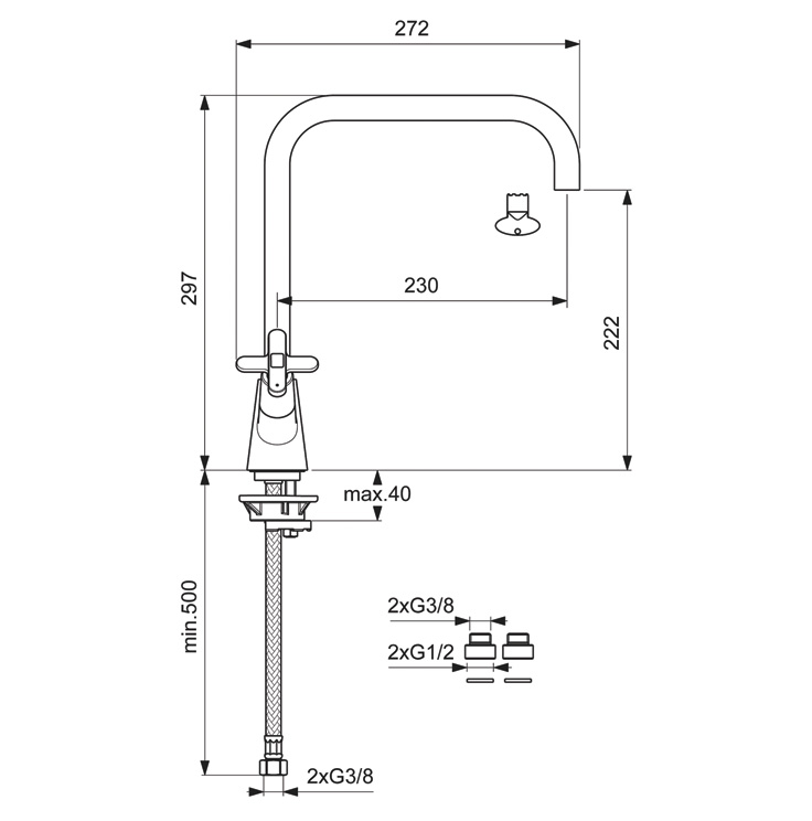 BA331AA Смеситель для кухни VIDIMA ART - Вид №1