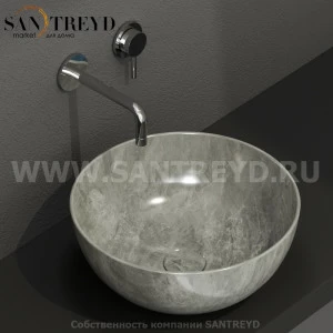 B6T37AG Накладная раковина на столешницу  круглая Ceramica Globo T-EDGE