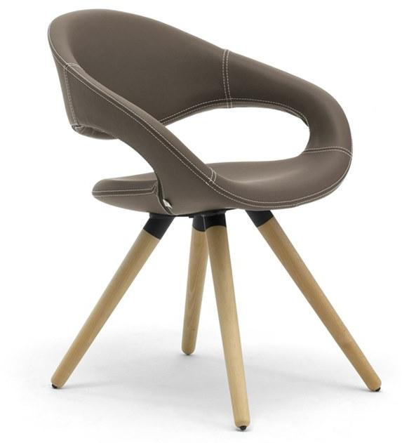 Leyform Кресло на козелке из дерева и кожи с подлокотниками Samba sun-id-1445627 - Вид №1