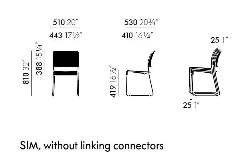 Штабелируемый стул из полипропилена VITRA SIM ARCH-00066437 - Вид №3