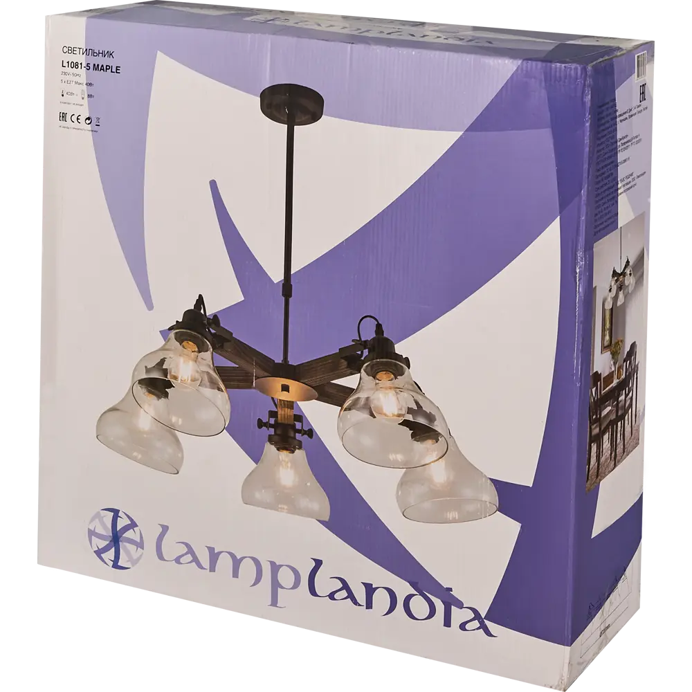 Люстра Maple 5xE27x40 Вт LAMPLANDIA STLM-2181622 - Вид №7