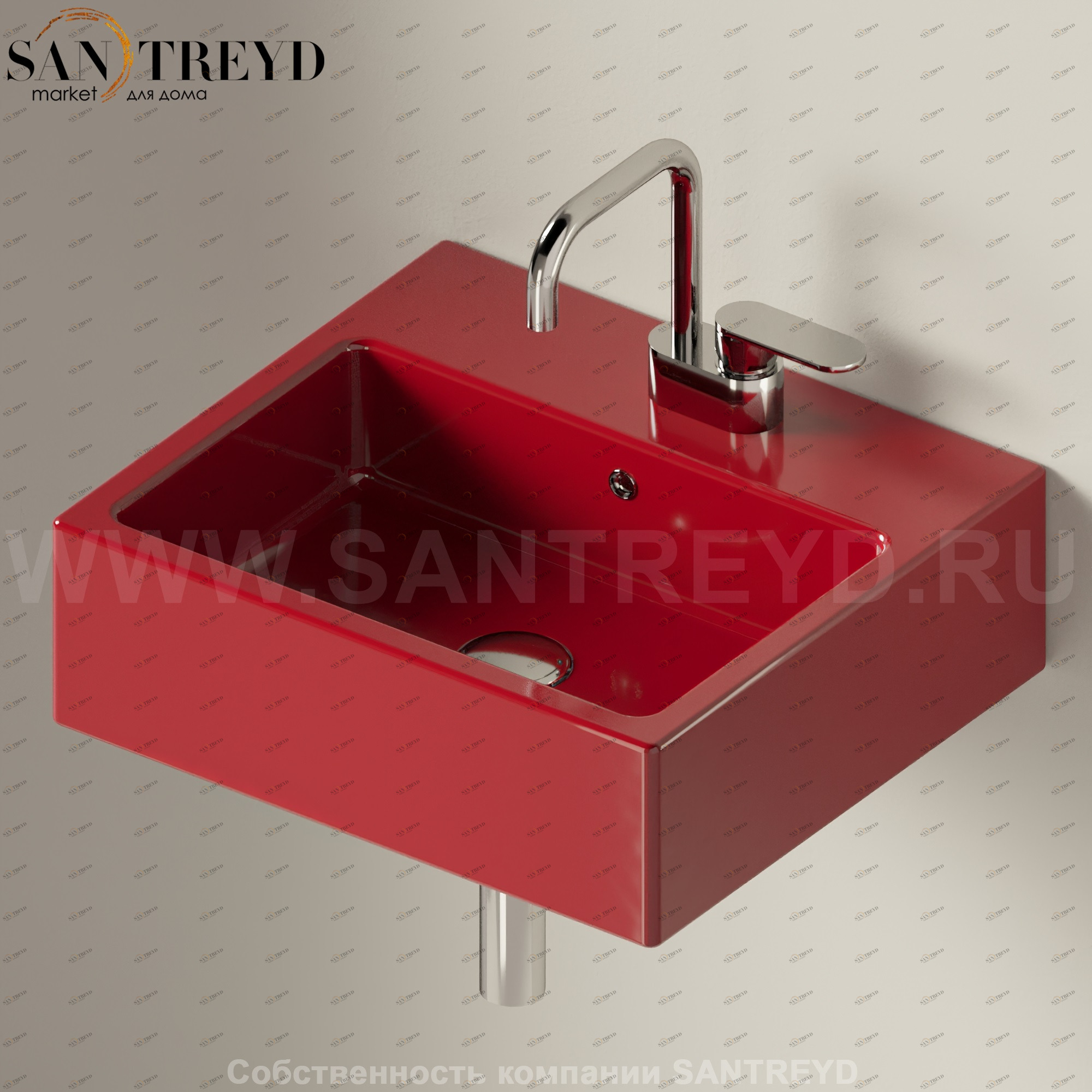 50583011 Подвесная раковина настенная прямоугольная Ceramica Flaminia Acquagrande