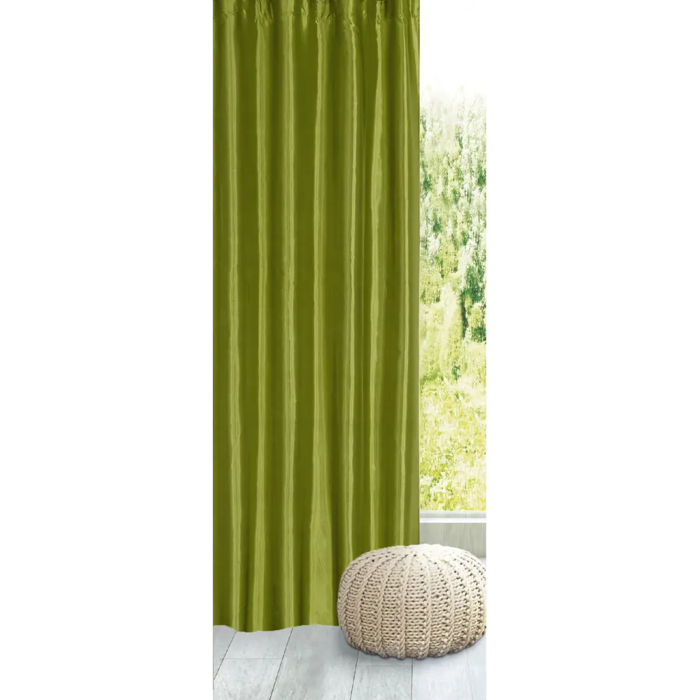 Штора на ленте «Taffy Apple 4» 140х260 см полиэстер однотон цвет зелёный 82111942 STLM-2043175 Santreyd  - Вид №5