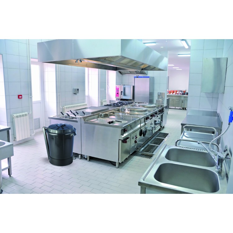 231927 DENOX Бак белый с крышкой с педалью 95 л. Белый  - Вид №1