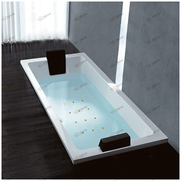 Ванна Gruppo treesse Quadra 180 V078C-SX-GD белая с золотой фурнитурой и аэромассажем прямоугольная встроенная левая STAV078CSXGD